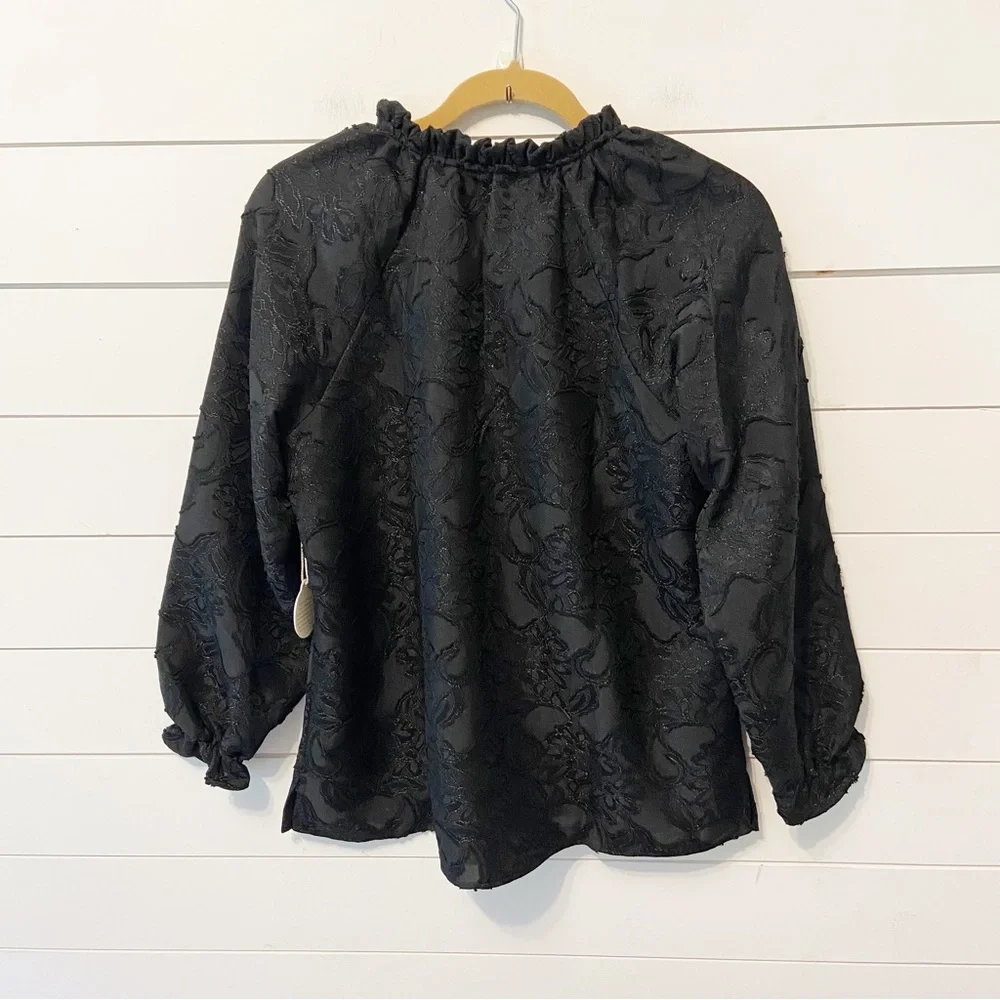 NWTs Spartina 445 | Josette Jacquard Blouse Size Medium - Picture 5 of 12